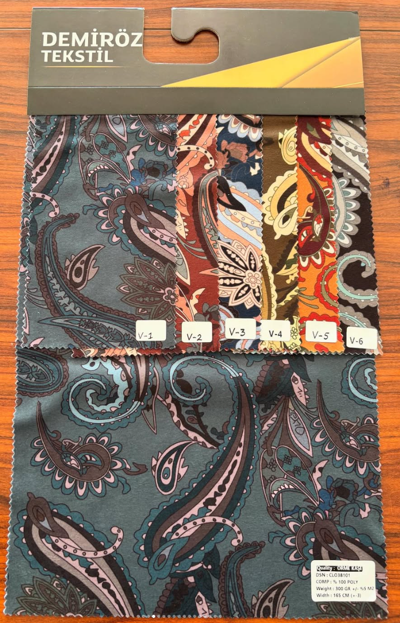 Demiröz Tekstil Paisley Desenli Kumaş