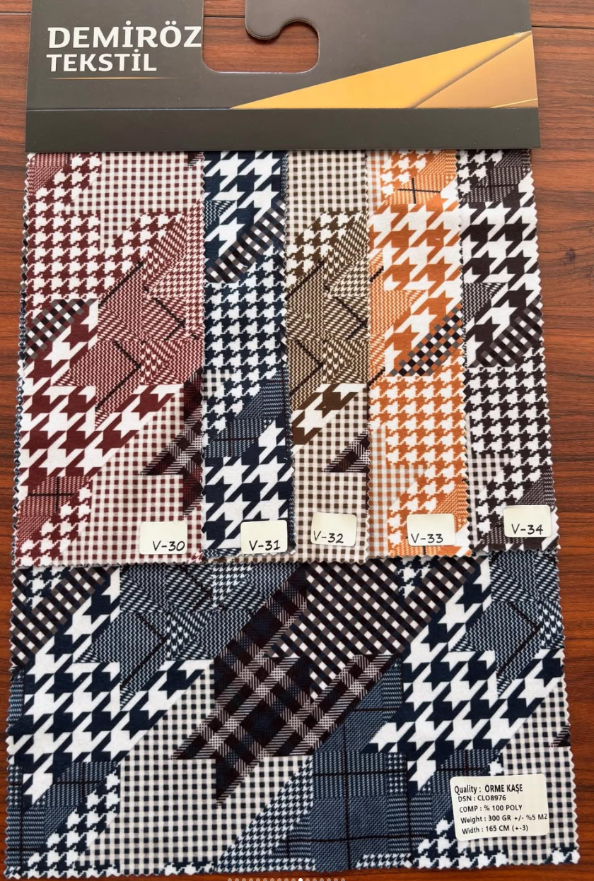 Demiröz Tekstil Houndstooth Desenli Kumaş